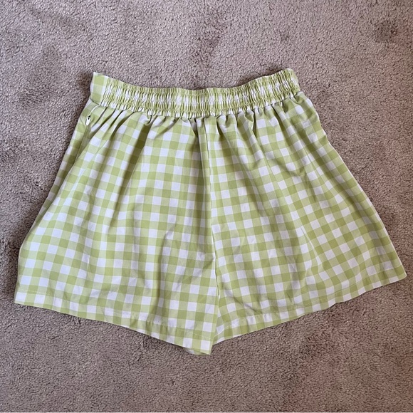 Wayre Limited Edition: Travel Pocket Flow Short Lime Plaid Gingham Lounge Sz S - Picture 8 of 13